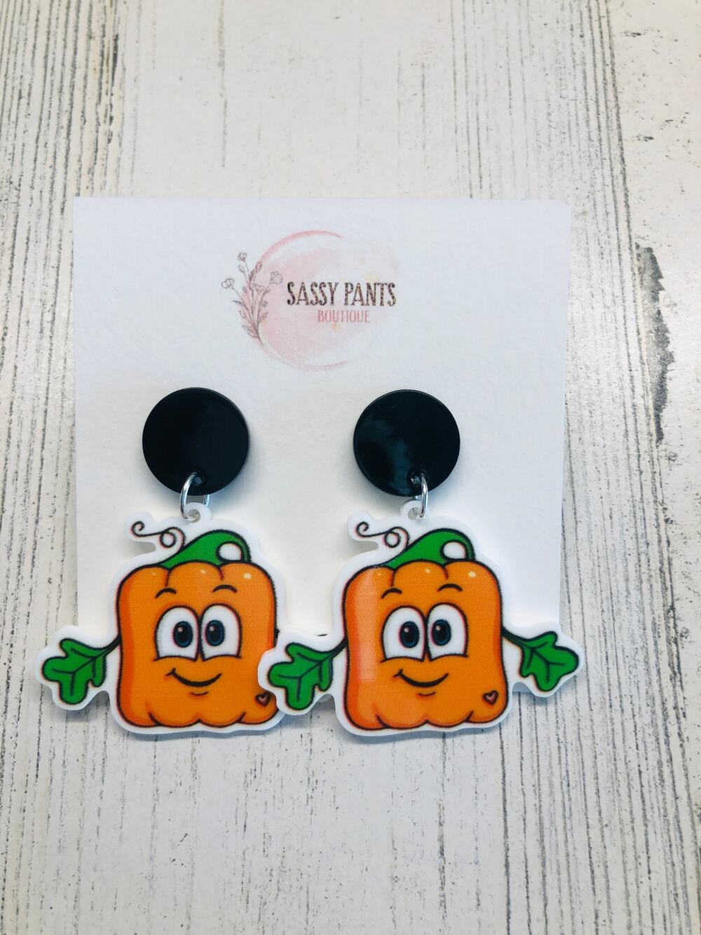 Spookley the Square pumpkin storybook Teacher Earrings NEW